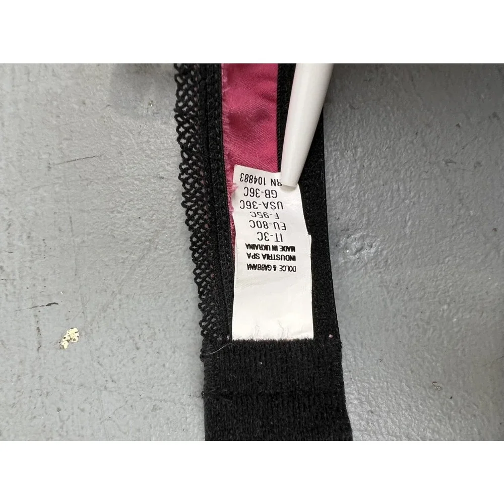 Vintage Dolce & Gabbana Pink‎ Black Satin Bra Size US 36C - Picture 5 of 8